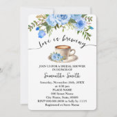 Blue Floral Love is het brouwen van koffie Vrijgez Kaart (Voorkant)