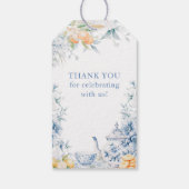 Blue Floral Love is het brouwen van Vrijgezellenfe Cadeaulabel (Achterkant)