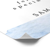 Blue Floral Love is Sweet Wedding Dessert Bar Sign Poster (Hoek)