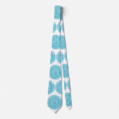 Blue Floral Mandala Art Stropdas (Voorkant)