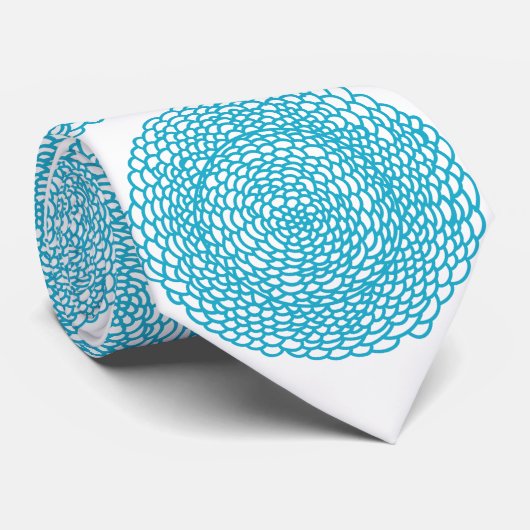 Blue Floral Mandala Art Stropdas (Opgerold)