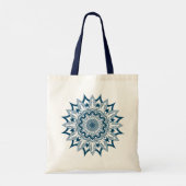 Blue Floral Mandala Canvas tas (Achterkant)