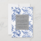 Blue Floral Memorial Foto Sympathy Funeral Bedankkaart (Voorkant)