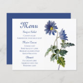 Blue Floral Menu Daisies Flowers Waterverf Daisy (Voorkant / Achterkant)