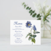 Blue Floral Menu Daisies Flowers Waterverf Daisy (Staand voorkant)