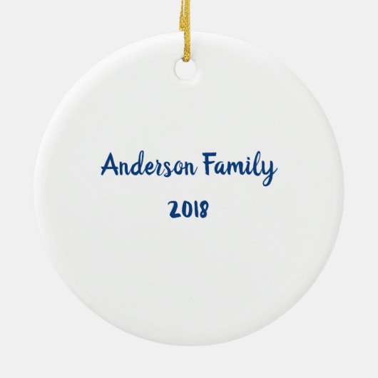 Blue Floral met A-personalistiek Keramisch Ornament (Achterkant)