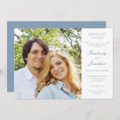 Blue Floral met de kaart voor de datum opslaan (Voorkant / Achterkant)