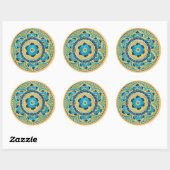 Blue Floral Mexican Tile Sticker (Vel)