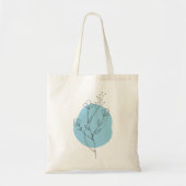 Blue Floral Minimalist Canvas tas (Voorkant)