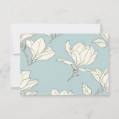 Blue Floral Minimalist Flat Save the Date Kaart (Achterkant)