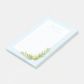 Blue Floral Mitzvah Opmerking: 4x6 Sticky Pad Post-it® Notes (Schuin)