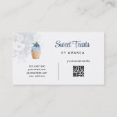 Blue Floral Mixer QR-Code Visitekaartje (Achterkant)