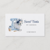 Blue Floral Mixer QR-Code Visitekaartje (Voorkant)