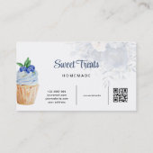 Blue Floral Mixer QR-Code Visitekaartje (Achterkant)