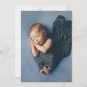 blue floral modern baptisme - uitnodiging (Achterkant)