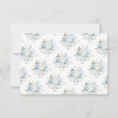 Blue Floral Modern Monogram Wedding RSVP Cards Kaartje (Achterkant)