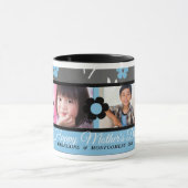 Blue Floral Moederdag 2 Foto Mok (Midden)