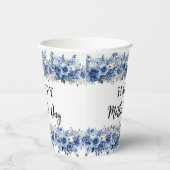 Blue Floral Moederdag Brunch Party Papieren Bekers (Rechts)