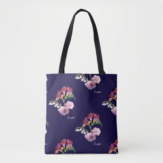 Blue Floral Moederdag Tote Bag (Voorkant)