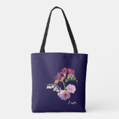 Blue Floral Moederdag Tote Bag (Achterkant)