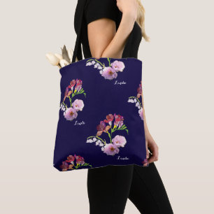 Blue Floral Moederdag Tote Bag