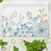 Blue Floral Monogram Name Kitchen Towels Theedoek (Gevouwen)