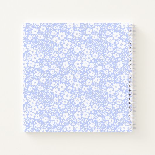 Blue Floral Monogram Notebook Journal Notitieboek (Achterkant)