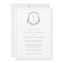 Blue Floral Monogram Wedding