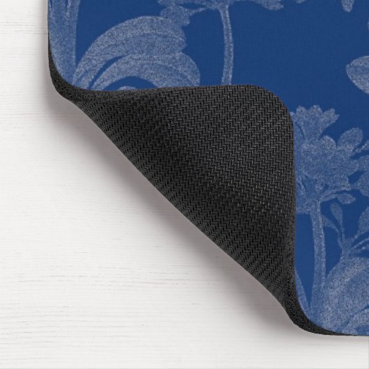 Blue Floral Mousepad Muismat (Hoek)