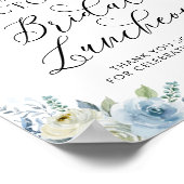Blue Floral Nautical Bridal Luncheon Welkom Poster (Hoek)