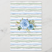 Blue Floral Note for Couple Wedding Reception Card Flyer (Achterkant)