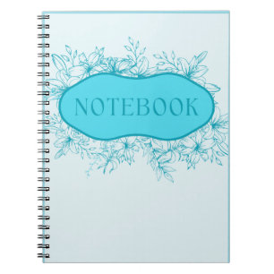Blue Floral Notitieboek Hoesje