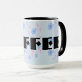 Blue Floral ontworpen Mok (Voorkant rechts)