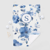 Blue Floral op maat Golfhanddoek (Insitu)