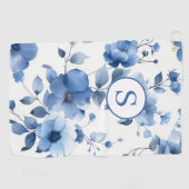Blue Floral op maat Golfhanddoek (Horizontaal)