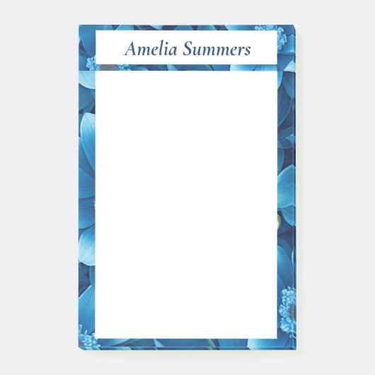 Blue Floral op maat Post-it® Notes (Voorkant)