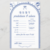 Blue Floral Ornament  Baby shower Game Flyer (Voorkant)