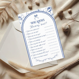 Blue Floral Ornament  Baby shower Game Flyer