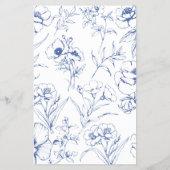 Blue Floral Ornament  Baby shower Game Flyer (Achterkant)