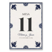 Blue Floral Otomi Simple Fiesta Spanish Wedding Kaart (Voorkant)