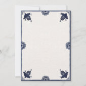 Blue Floral Otomi Simple Fiesta Spanish Wedding Kaart (Achterkant)