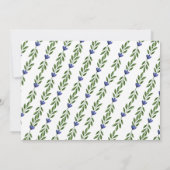  Blue Floral Oval Lijst Foto geboortedatum Aankondiging (Achterkant)