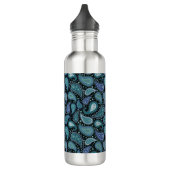 Blue Floral Paisley Retro Waterfles (Links)
