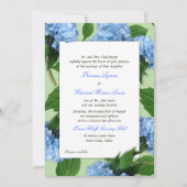 Blue Floral Parents Names Wedding Invitation Kaart (Voorkant)