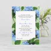 Blue Floral Parents Names Wedding Invitation Kaart (Staand voorkant)