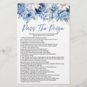 Blue Floral Pass Het Prijs Vrijgezellenfeest Spel Briefpapier (Voorkant)