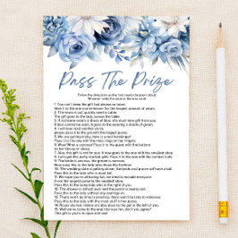 Blue Floral Pass Het Prijs Vrijgezellenfeest Spel Briefpapier