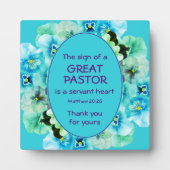 Blue Floral Pastor Appreciation Fotoplaat (Voorkant)