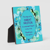 Blue Floral Pastor Appreciation Fotoplaat (Voorkant)