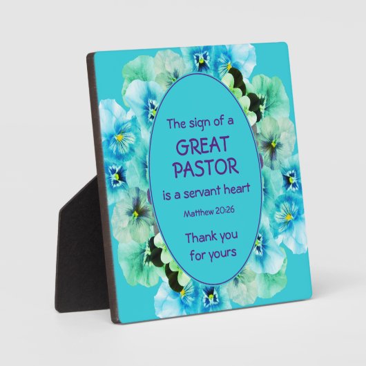 Blue Floral Pastor Appreciation Fotoplaat (Voorkant)